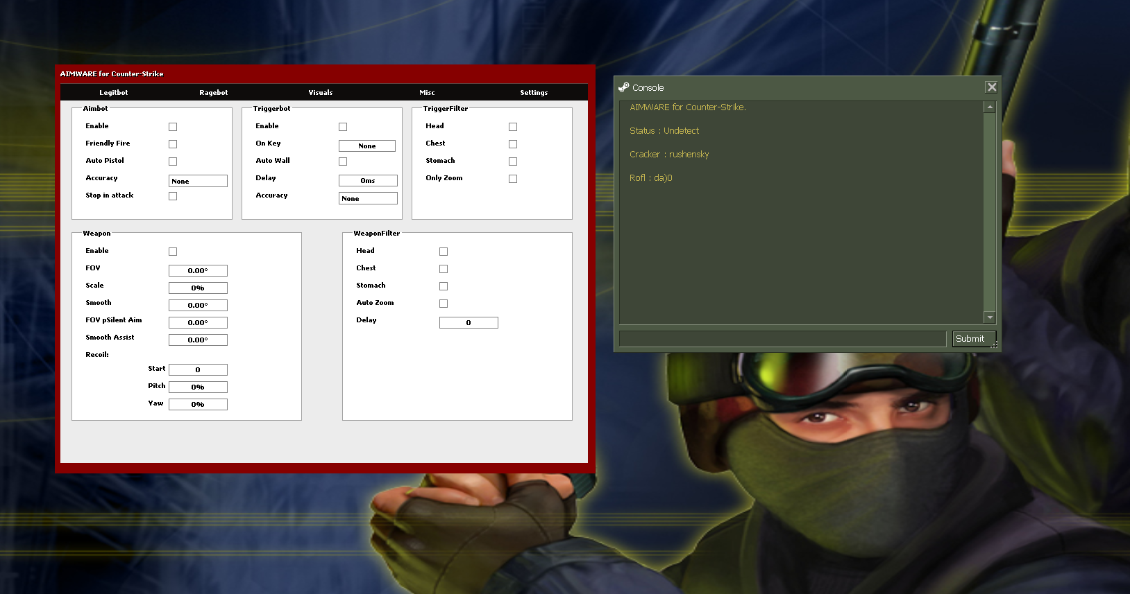 Free Aimware CS 1.6 Cheat | (Legit, Rage, Visuals, Misc)