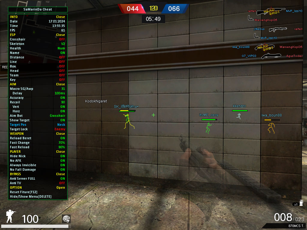 Samarinda - Free Cheat for Point Blank with Anti Server Full (Aimbot, ESP, Weapon, Player) screenshot 1