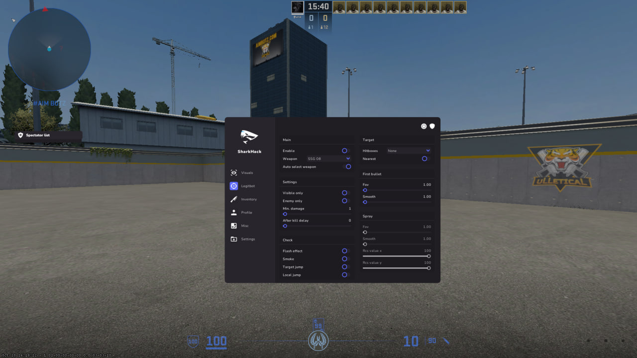 SharkHack Undetected Free CS2 Cheat - ESP, Aimbot, Trigger, Skin Changer, BHop, Inventory screenshot 1